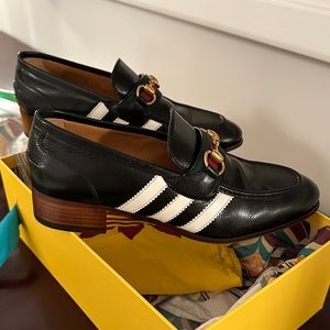 Limited Edition Gucci x Adidas Collaboration Black Loafer size 39.